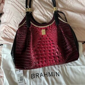 Brahmin Celia Rose Larkspur Genuine Leather Handbag